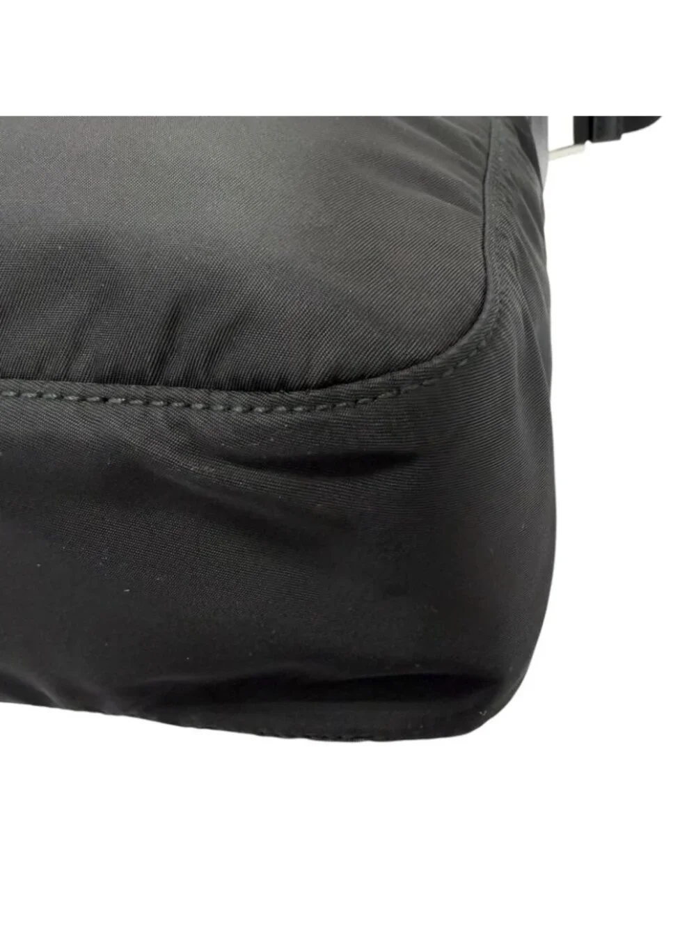 Prada Leather Re-Nylon Triangle Logo Pouch Crossbody Shoulder Bag Black